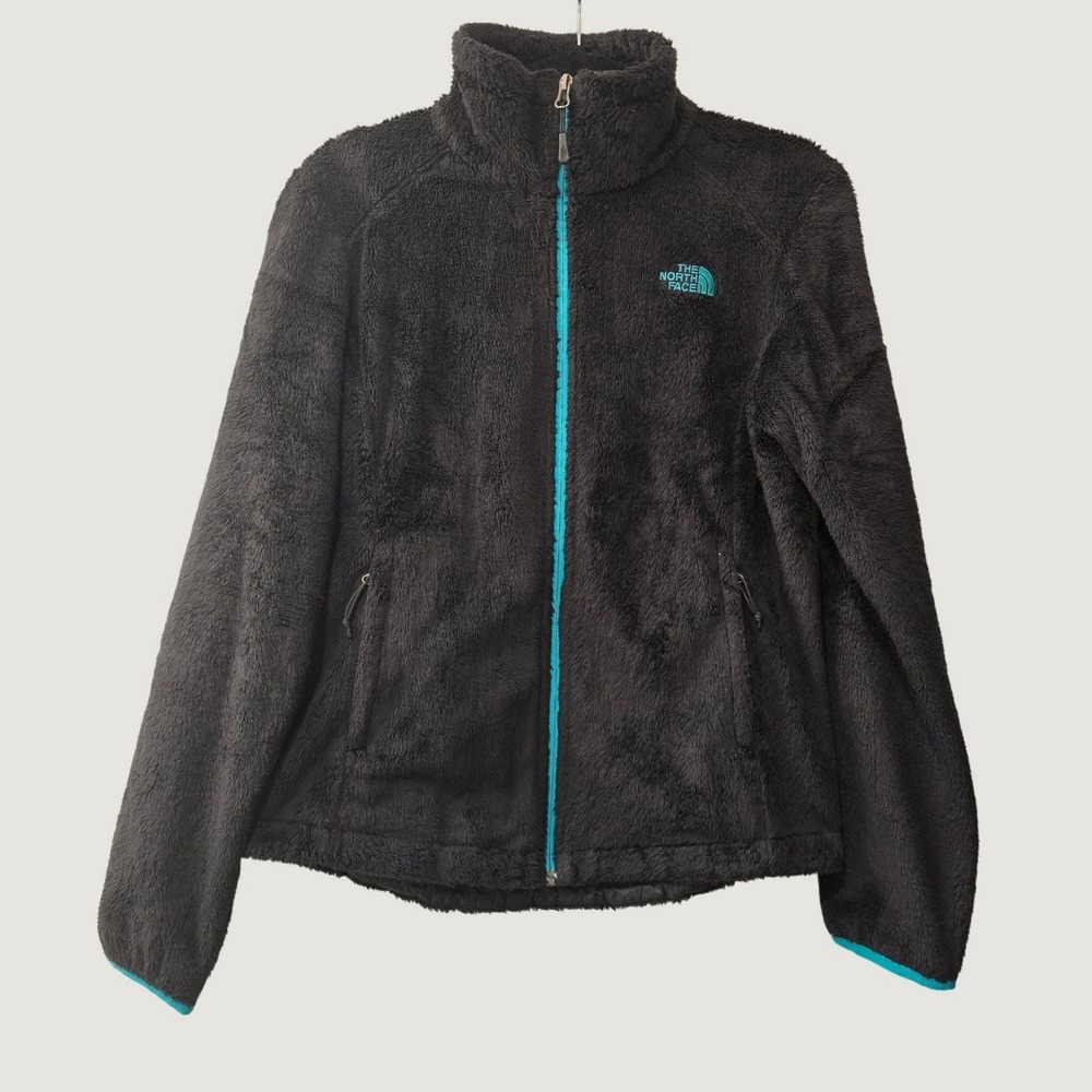 The North Face Osito Womens S Black Fleece Jacket Teal Zip Y2K Gorpcore Cozy